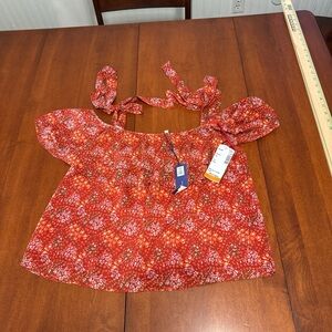 Rebecca Minkoff Red Floral Blouse